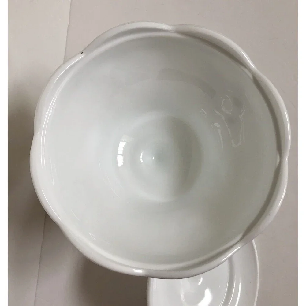 PEDESTAL CANDY DISH MIL GLASS BOWL COVERED GRAPE PATTERN 10
